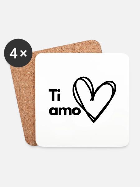 Ti amo - Untersetzer (4er-Set) - Weiß