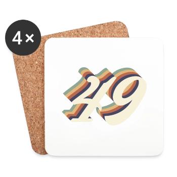 49ème anniversaire vintage - Dessous de verre (lot de 4) - blanc - Devant