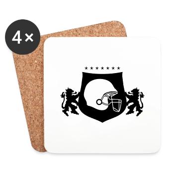 Casque de football - Dessous de verre (lot de 4) - blanc - Devant