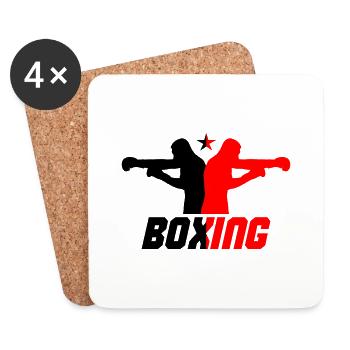Boxe - Dessous de verre (lot de 4) - blanc - Devant