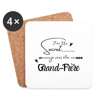 Je vais être grand frère - Dessous de verre (lot de 4) - blanc - Devant