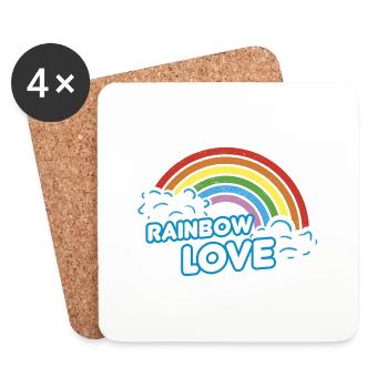 LGBT Rainbow Love - Coasters (set of 4) - white - Front