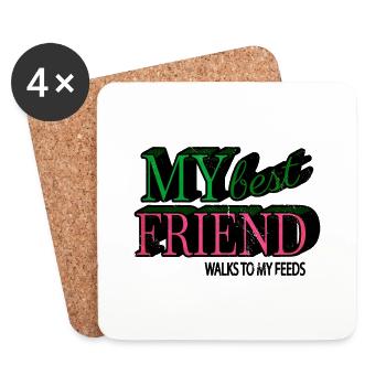 beagle for men present birthday present idea - Coasters (set of 4) - white - Front