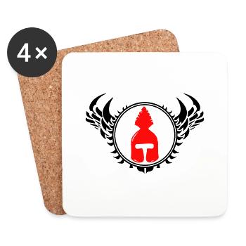 Sparta Helm - Untersetzer (4er-Set) - Weiß - Vorne