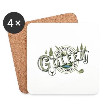 Golf Hobby Vintage Mountain Funny - Untersetzer (4er-Set) - Weiß - Vorne