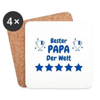 Bester Papa der Wet - Untersetzer (4er-Set) - Weiß - Vorne
