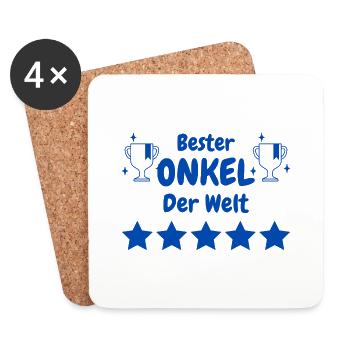 Bester Onkel der Welt - Untersetzer (4er-Set) - Weiß - Vorne