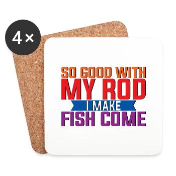 So Good With My Rod, I Make Fish Come 2 - Untersetzer (4er-Set) - Weiß - Vorne