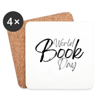 Journée mondiale du livre - Dessous de verre (lot de 4) - blanc - Devant