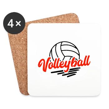 Volleyball - Untersetzer (4er-Set) - Weiß - Vorne