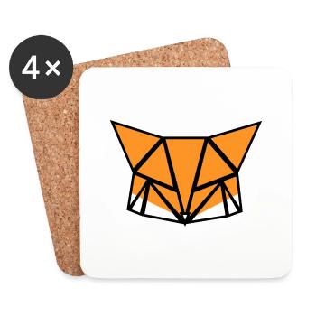 Design de renard - Dessous de verre (lot de 4) - blanc - Devant