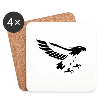 vole d'aigle puissant- 14 - Dessous de verre (lot de 4) - blanc - Devant