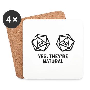 d20 are naturals - Coasters (set of 4) - white - Front
