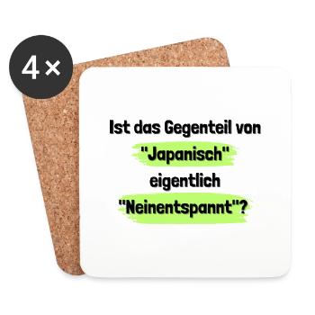 Japanisch Neinentspannt - Untersetzer (4er-Set) - Weiß - Vorne