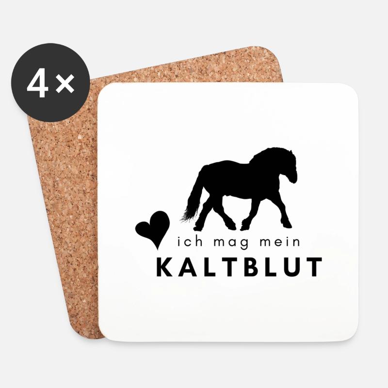 Kaltblut - Untersetzer (4er-Set) - Weiß