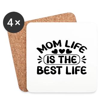 La vie de maman est la meilleure vie - Dessous de verre (lot de 4) - blanc - Devant