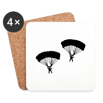 Parachutiste - Dessous de verre (lot de 4) - blanc - Devant