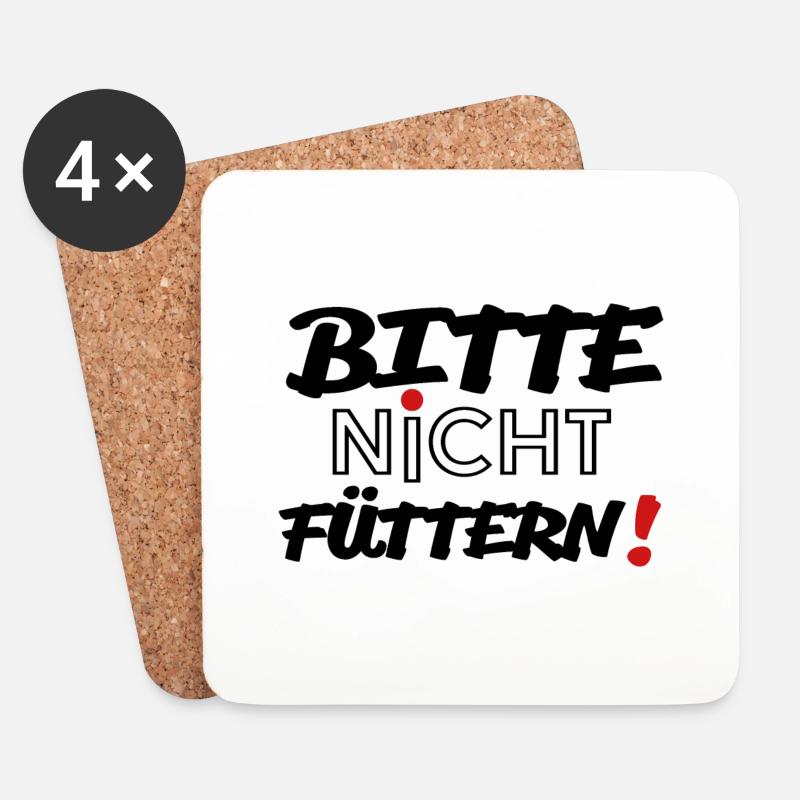 Bitte nicht füttern! - Untersetzer (4er-Set) - Weiß
