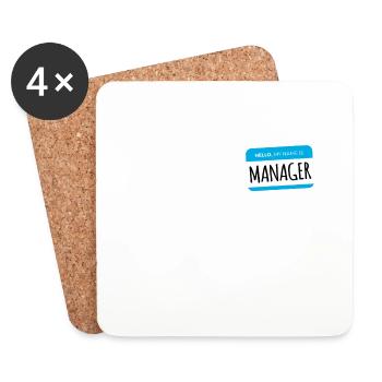 Hello My Name is Manager I'm with Karen Halloween - Coasters (set of 4) - white - Front