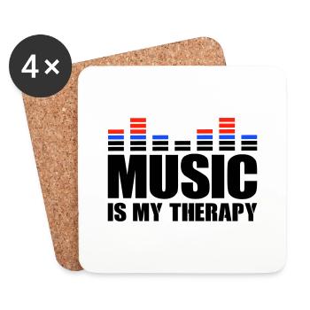 music is my therapy - Coasters (set of 4) - white - Front