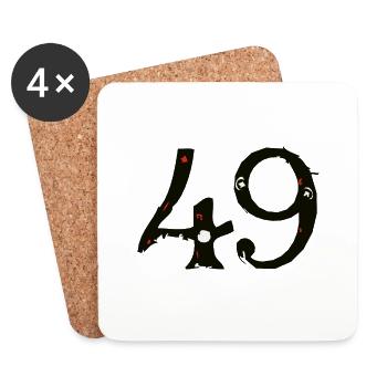 49 number forty-nine 2003 A - Coasters (set of 4) - white - Front
