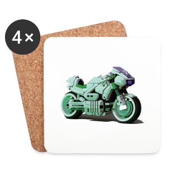 Vélo du futur pour les motards et les motards - Dessous de verre (lot de 4) - blanc - Devant