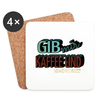 Funny Coffee Grounds Fun Coffee Pot Gift Idea - Coasters (set of 4) - white - Front