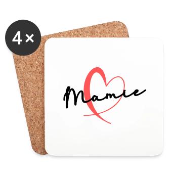 MAMIE. FÊTE DES MÈRES. BONNE FÊTE MAMIE. JE T'AIME - Dessous de verre (lot de 4) - blanc - Devant