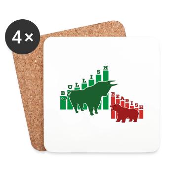Bullish, Bearish… Buy and hold - Untersetzer (4er-Set) - Weiß - Vorne