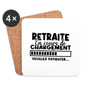 Retraite en cours de chargement - Dessous de verre (lot de 4) - blanc - Devant