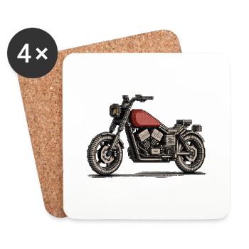 Die Motorradsaison hat begonnen - Untersetzer (4er-Set) - Weiß - Vorne