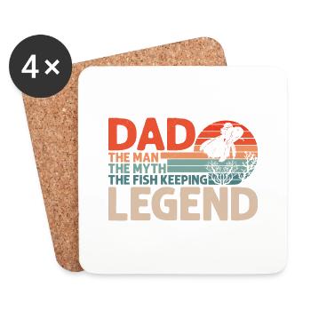 Dad The Man The Myth The Fish Keeping Legend Aquar - Untersetzer (4er-Set) - Weiß - Vorne