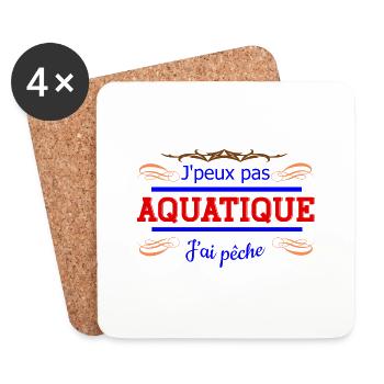 j peux pas j ai pêche - Dessous de verre (lot de 4) - blanc - Devant