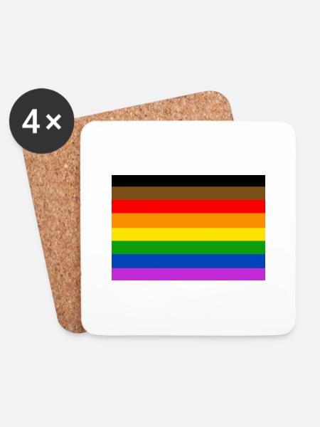 Philadelphia Pride Flag - Coasters (set of 4) - white