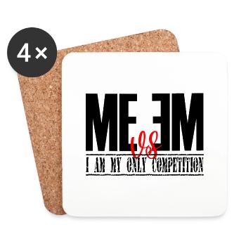 Me vs Me I am My Only Competition - Coasters (set of 4) - white - Front