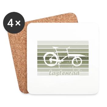 Lastenrad, Retro, Cargobike - Untersetzer (4er-Set) - Weiß - Vorne