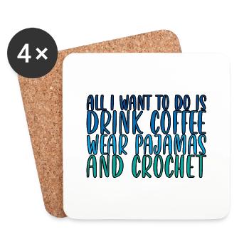 Tout ce que je veux, c’est boire du café 2 - Dessous de verre (lot de 4) - blanc - Devant