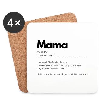 Definition Mama - Untersetzer (4er-Set) - Weiß - Vorne