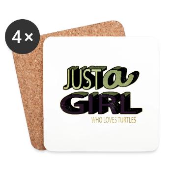 awesome birthday green tribal turtle earth - Coasters (set of 4) - white - Front