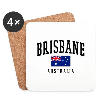 Brisbane - Australien Flagge - Untersetzer (4er-Set) - Weiß - Vorne