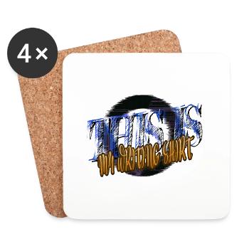 Lire une déclaration littéraire cool écrire des tasses géniales - Dessous de verre (lot de 4) - blanc - Devant