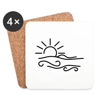 Sunset by the sea/lake - Coasters (set of 4) - white - Front