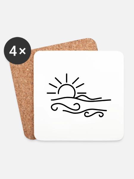 Sonnenuntergang am Meer/See - Untersetzer (4er-Set) - Weiß