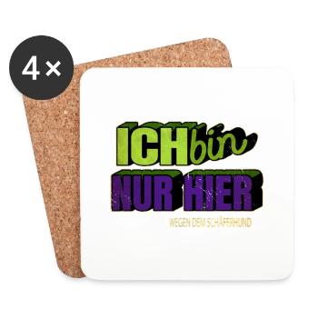 witzig weihnachten hundeliebhaber bday bullterrier - Untersetzer (4er-Set) - Weiß - Vorne
