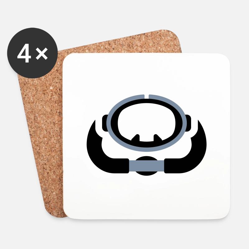 scuba diving retro logo - Untersetzer (4er-Set) - Weiß