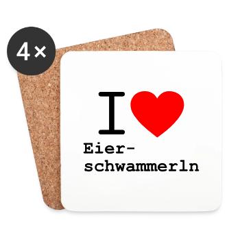 i love Eierschwammerl - Pfifferlinge - Untersetzer (4er-Set) - Weiß - Vorne
