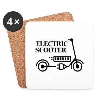 E-Scooter Scooter - Coasters (set of 4) - white - Front
