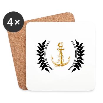 Anchor Coat of Arms - Coasters (set of 4) - white - Front