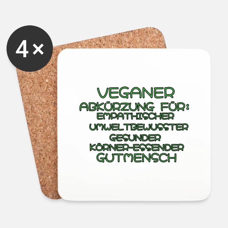 Veganer: Abkürzung - Untersetzer (4er-Set) - Weiß