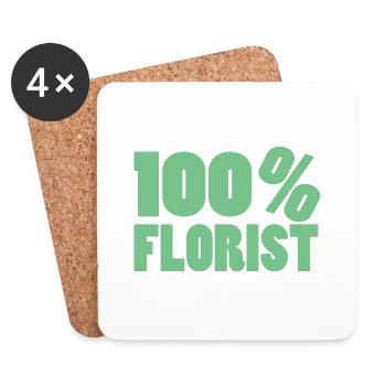 Flower Flower Plant - Dessous de verre (lot de 4) - blanc - Devant